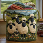 Laundry Basket Hand-Quilted Appliqué Reinforced Handles 60L Capacity