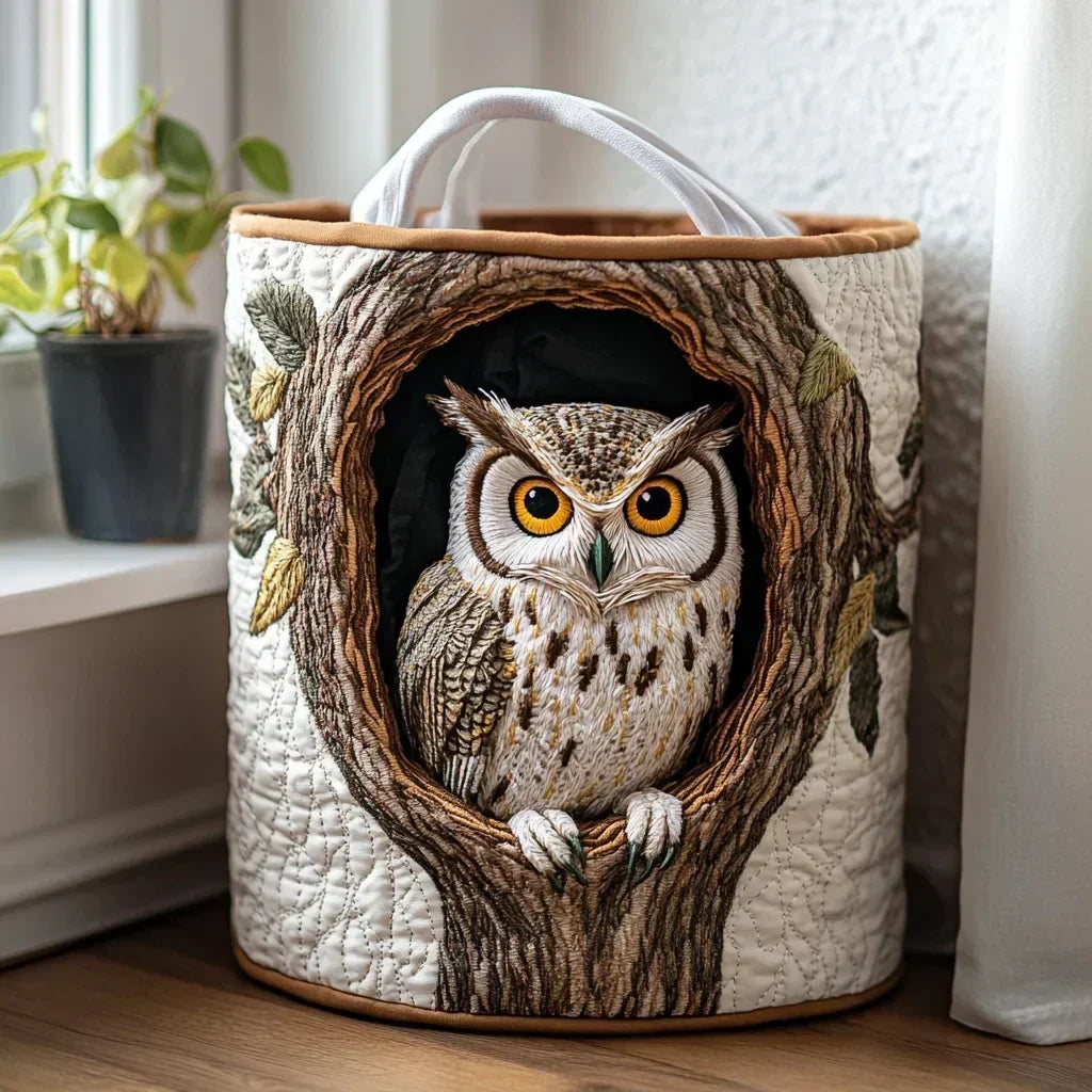 Laundry Basket Hand-Quilted Appliqué Reinforced Handles 60L Capacity