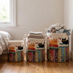 Laundry Basket Quilted Foldable With Carry Handles