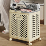 Laundry Basket Rolling Wheels Foldable Waterproof
