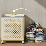 Laundry Basket Rolling Wheels Foldable Waterproof