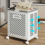 Laundry Basket Rolling Wheels Foldable Waterproof