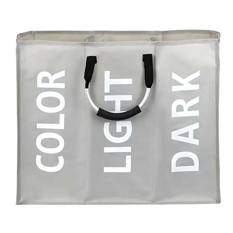 Laundry Hamper 3-Compartment Foldable Oxford Fabric