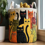 Laundry Hamper Quilted Foldable Self-Standing Cotton Blend