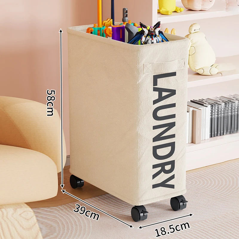 Laundry Hamper Slim Space-Saving Breathable Fabric