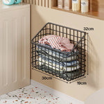 Laundry Storage Basket Wall-Mounted Angled Open Top Metal Mesh