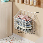 Laundry Storage Basket Wall-Mounted Angled Open Top Metal Mesh