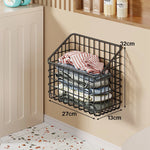 Laundry Storage Basket Wall-Mounted Angled Open Top Metal Mesh