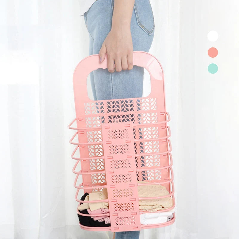 Laundry Storage Basket Wall-Mounted Foldable No-Drill Installation Holds 22 Lb+