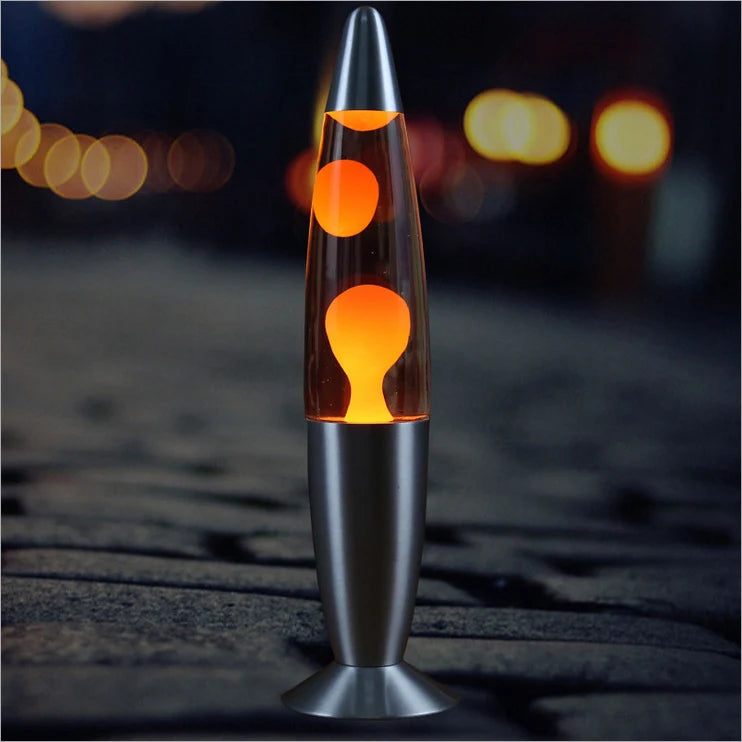 Lava Lamp Flowing Wax Compact 13-Inch Metal Base