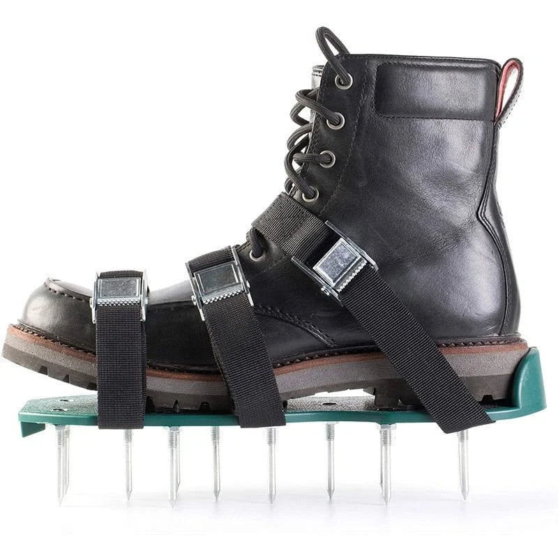 Lawn Aerator Shoes Spiked Adjustable Straps Set of 2