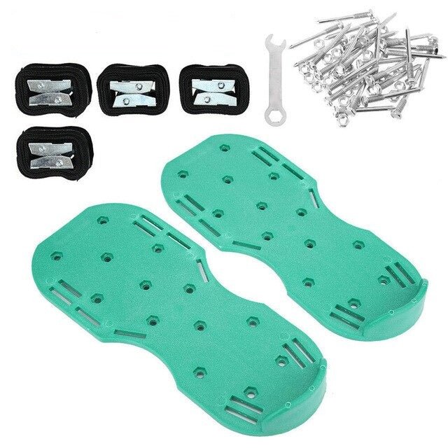 Lawn Aerator Shoes Spiked Adjustable Straps Set of 2