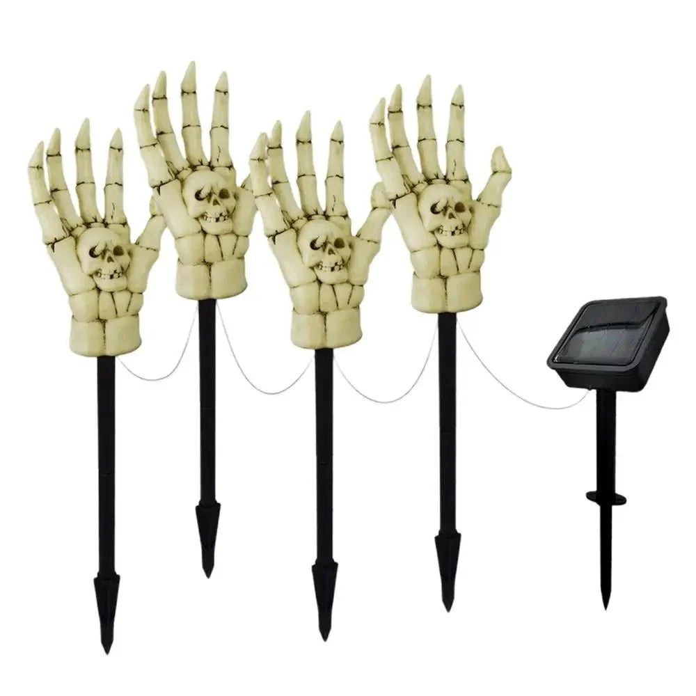 Lawn Lights Solar-Powered Skeleton Hand Stakes