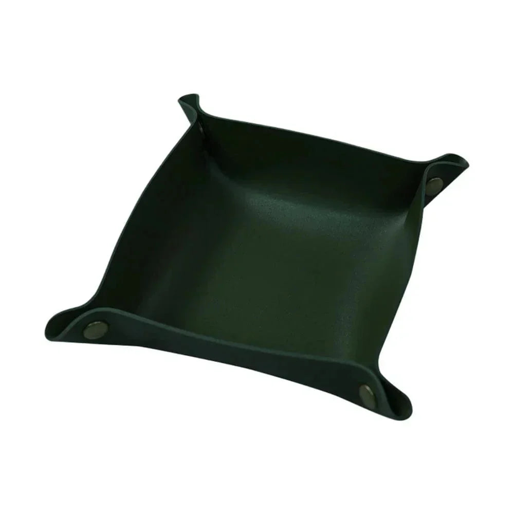Leather Catchall Tray Multiple Compartments Desk Organizer