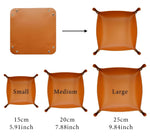 Leather Catchall Tray Multiple Compartments Desk Organizer