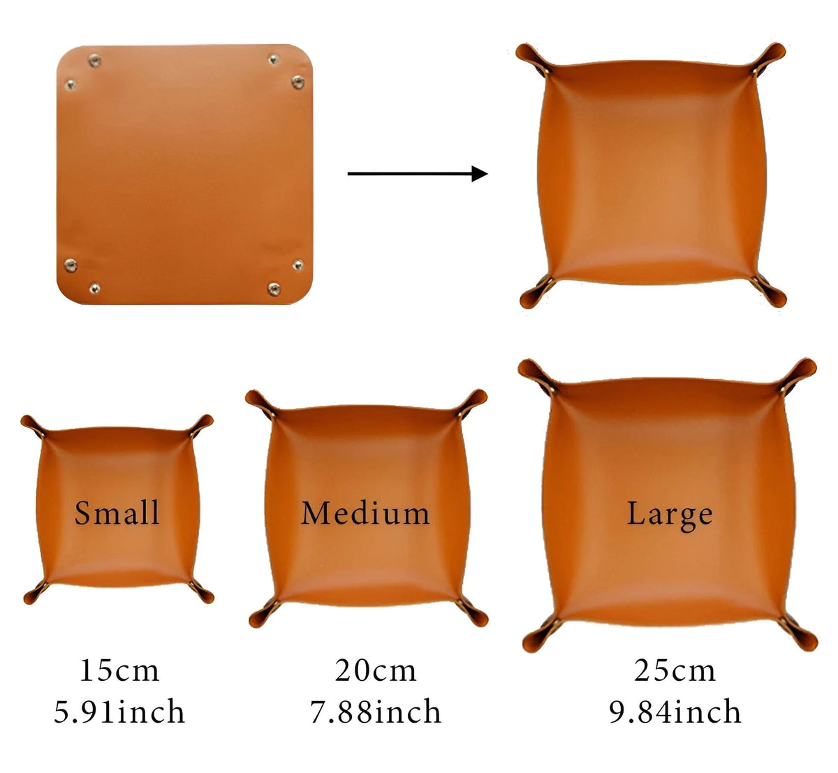Leather Catchall Tray Multiple Compartments Desk Organizer