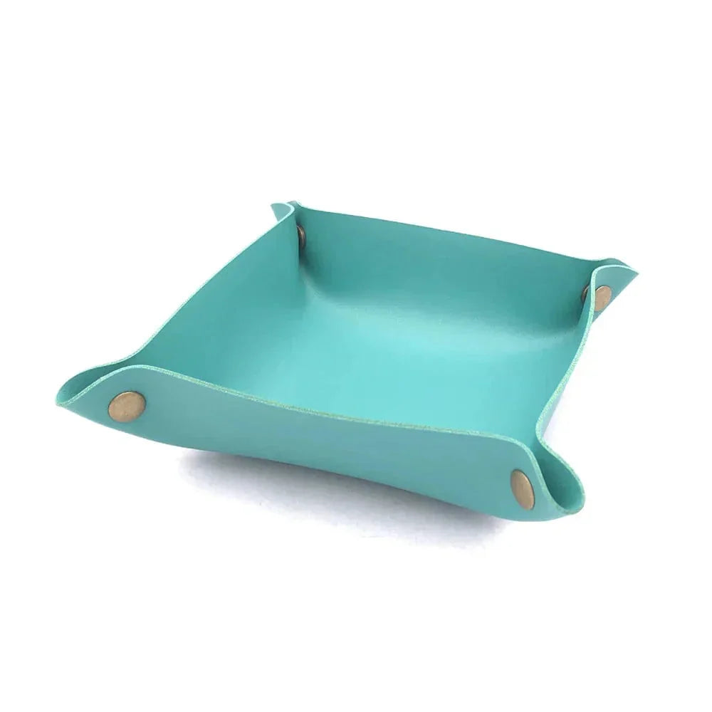 Leather Catchall Tray Multiple Compartments Desk Organizer