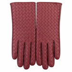 Leather Gloves Woven Leather Soft Lined Textured Grip