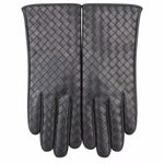 Leather Gloves Woven Leather Soft Lined Textured Grip