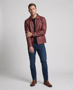Leather Jacket Modern Fit Practical Pockets