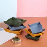 Leather Storage Tray Square Catchall Two Sizes