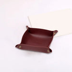 Leather Storage Tray Square Catchall Two Sizes