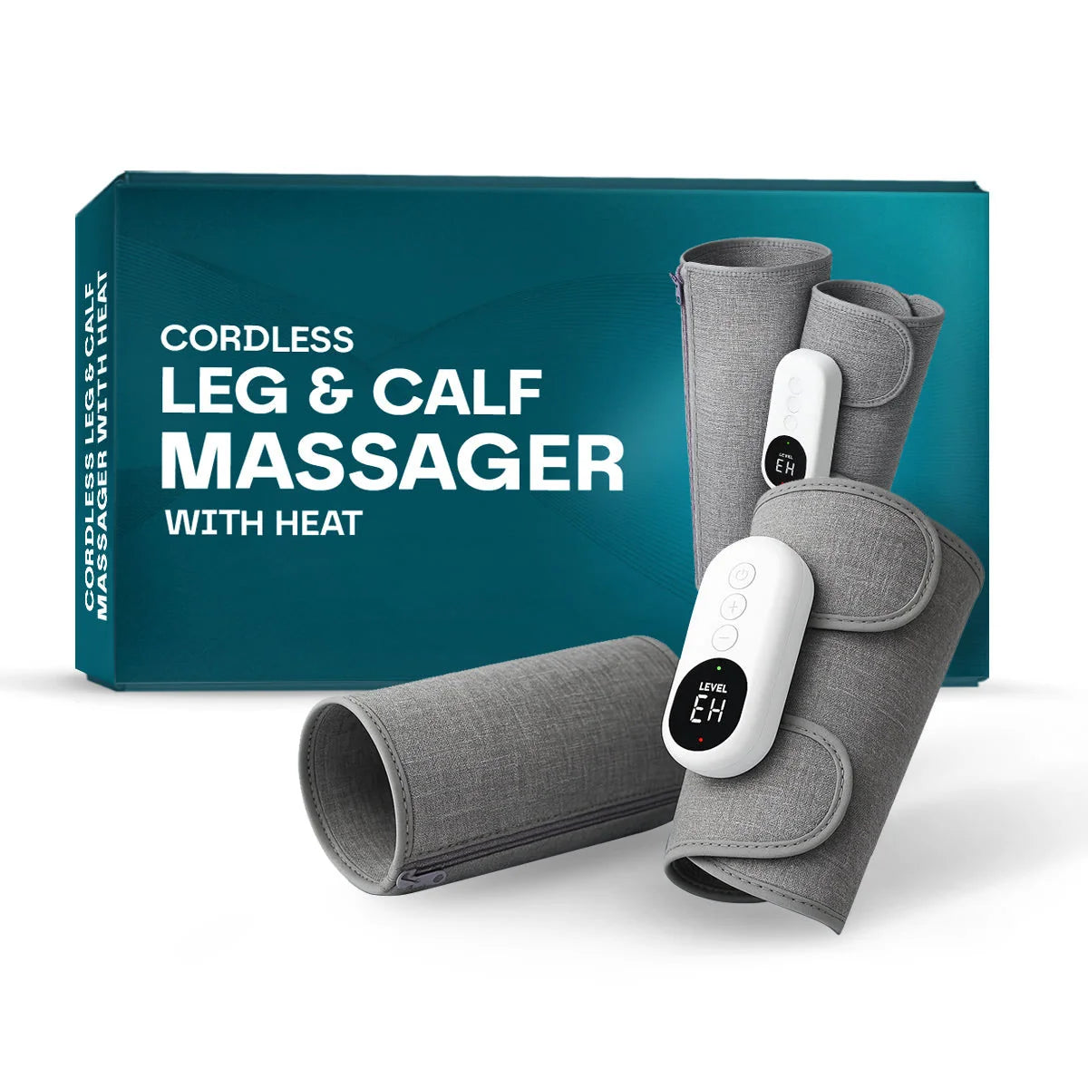 Leg & Calf Massager Cordless Heat Therapy Adjustable Fit