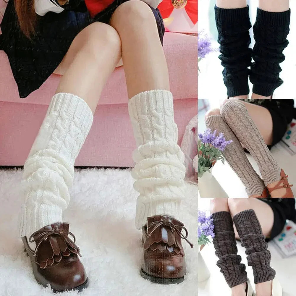 Leg Warmers Ribbed Acrylic Non-Slip Elastic Top