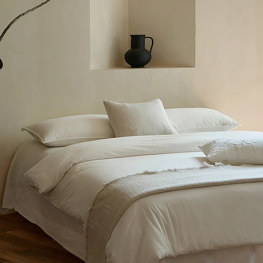 Linen Bedding Set Breathable Hypoallergenic 4-Piece