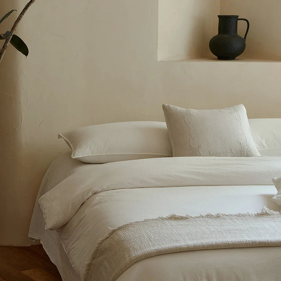 Linen Bedding Set Breathable Hypoallergenic 4-Piece
