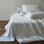 Linen Bedding Set Stonewashed Ruffle Detail