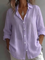 Linen Shirt Lightweight Relaxed Fit Roll-Tab Sleeves