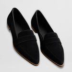 Loafers Soft Suede Pointed Toe Low Wedge Cushioned Insole