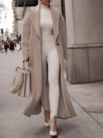 Long Coat Oversized Maxi Length Notch Lapels