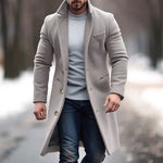 Long Coat Wool Blend Fitted Cut Soft Lining