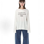 Long Sleeve Shirt Cotton Jersey Distressed Front Print