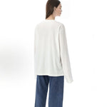 Long Sleeve Shirt Cotton Jersey Distressed Front Print
