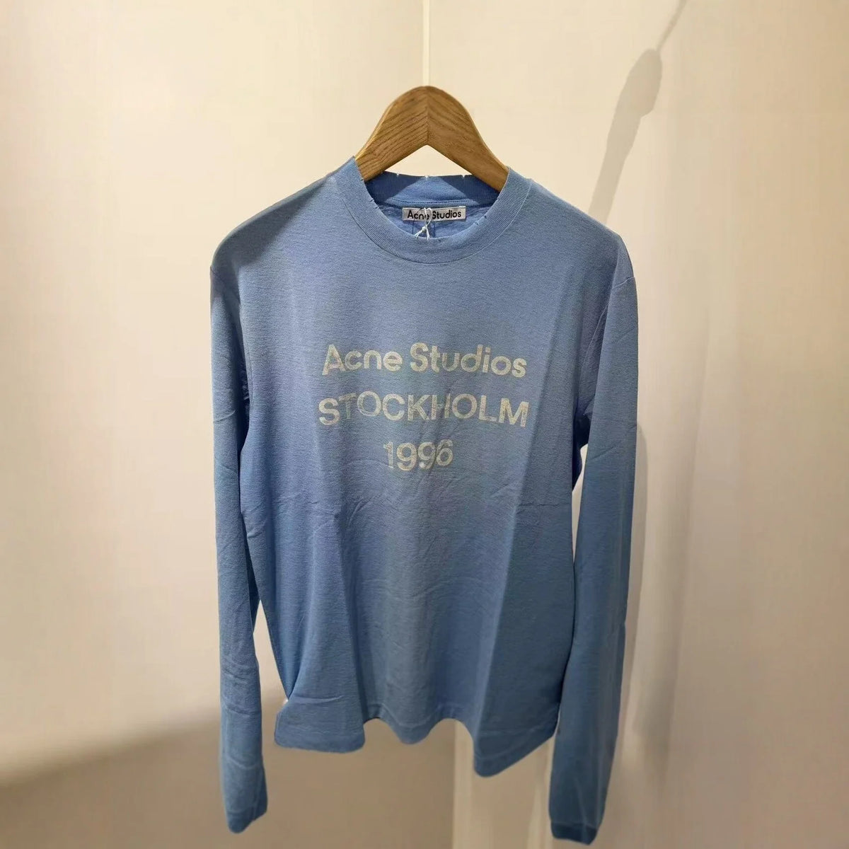 Long Sleeve Shirt Cotton Jersey Distressed Front Print