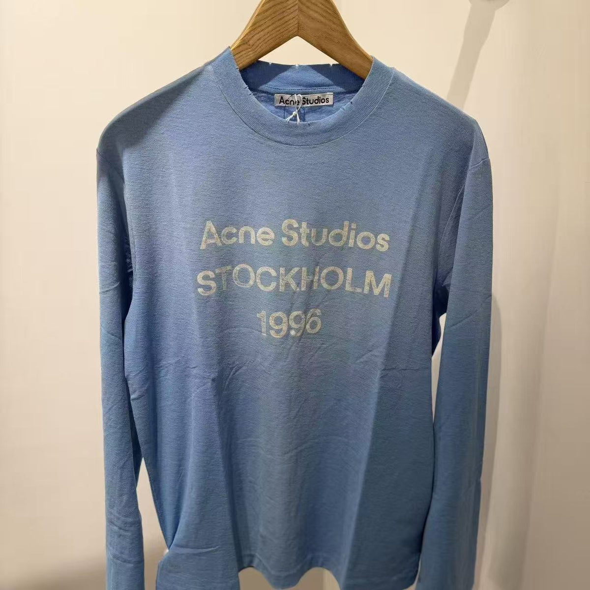 Long Sleeve Shirt Cotton Jersey Distressed Front Print