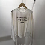 Long-Sleeve Shirt Cotton Jersey Vintage Front Print Crew Neck