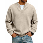 Long Sleeve T-Shirt Waffle Texture Faux Layered Look Relaxed Fit
