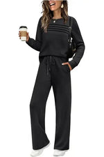 Lounge Set Cotton Stretch Relaxed Fit Drawstring Waist