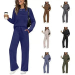 Lounge Set Cotton Stretch Relaxed Fit Drawstring Waist