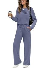 Lounge Set Cotton Stretch Relaxed Fit Drawstring Waist