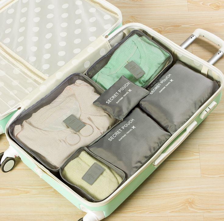 Luggage Organizer Set Waterproof 6-Piece Travel Pouches