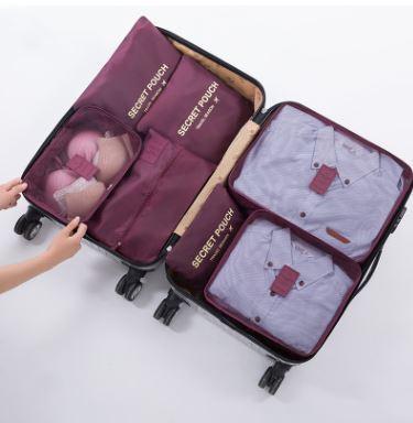 Luggage Organizer Set Waterproof 6-Piece Travel Pouches