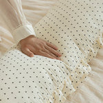 Lumbar Bolster Cushion Padded Support Cotton Blend Ruffled Trim