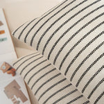Lumbar Cushion Cover Handwoven Stripe Cotton-Linen Hidden Zipper