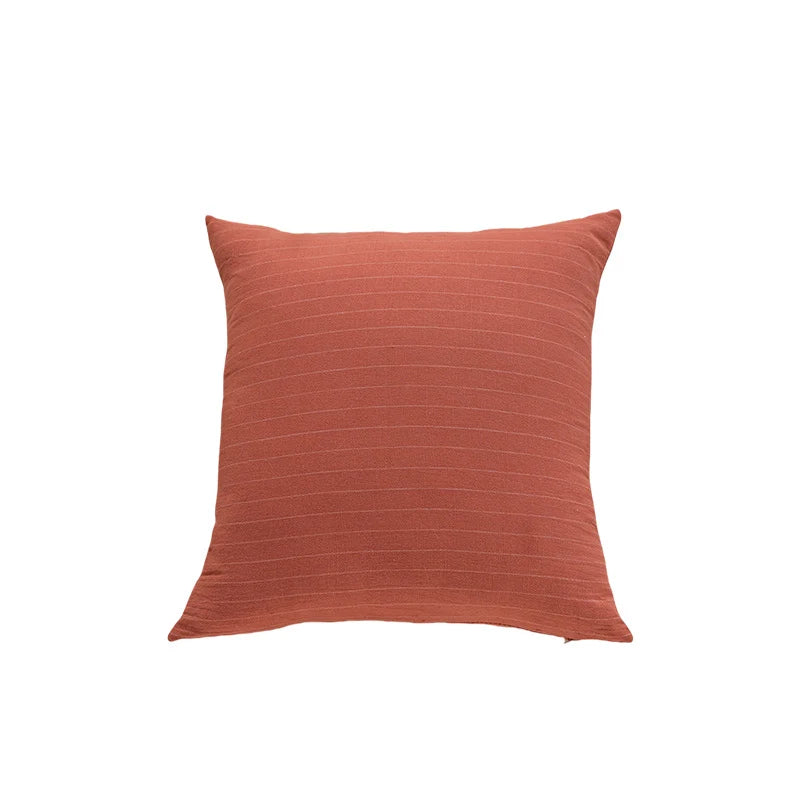 Lumbar Cushion Cover Knit Cotton Hidden Zipper Machine Washable
