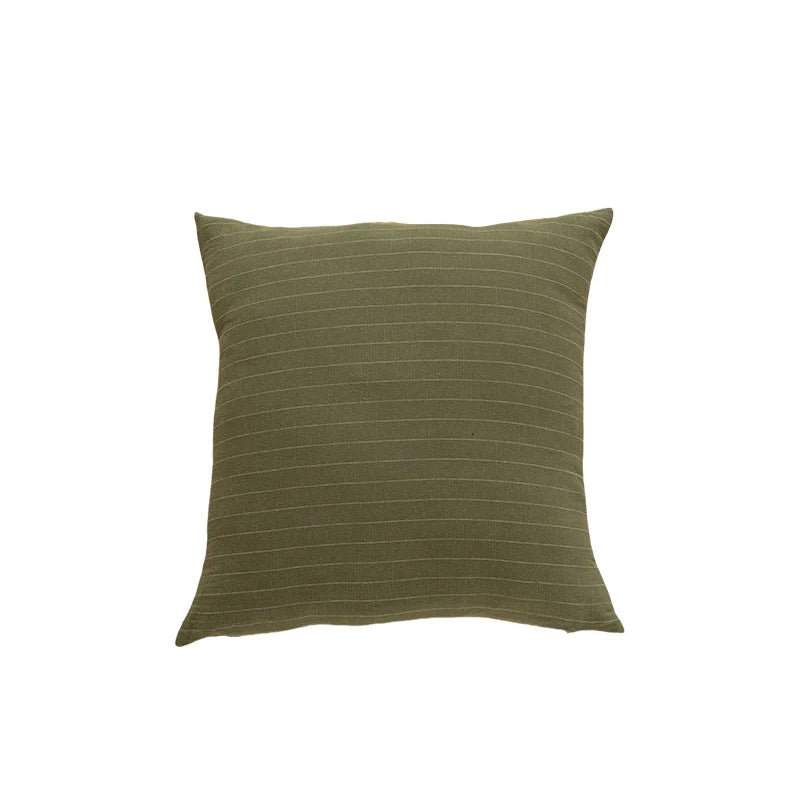 Lumbar Cushion Cover Knit Cotton Hidden Zipper Machine Washable